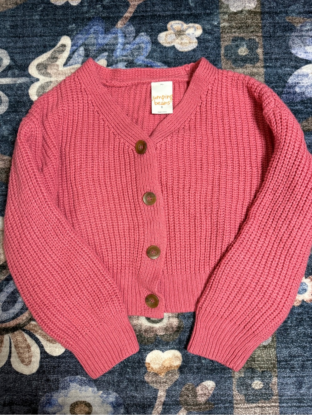 jumping beans Rose Pink Chunky Button Cardigan